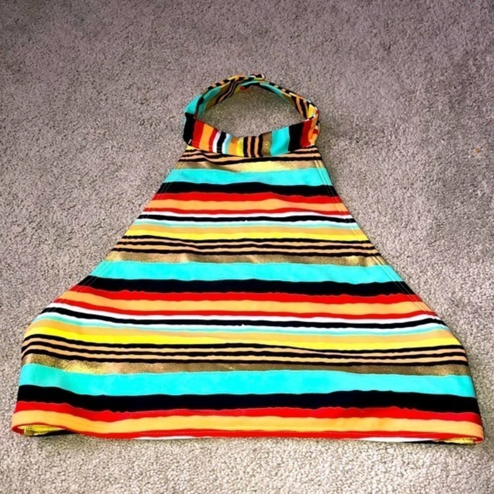 Aerie Crop Bikini Top Striped Medium‎